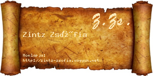 Zintz Zsófia névjegykártya